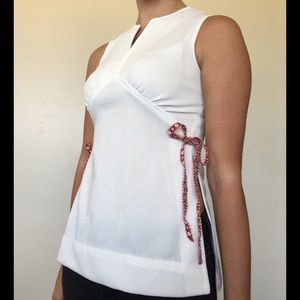 Vintage 70’s✨🌟Sleeveless white top